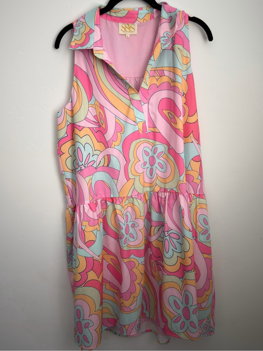 Sleeveless Floral Swirl Midi Dress in Pink by SSS